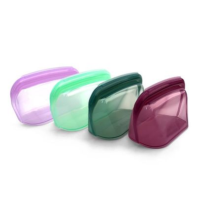 100% Food Grade Platinum Silicone LFGB Durability Leakproof Silicone Food Bag For Freezer Storage